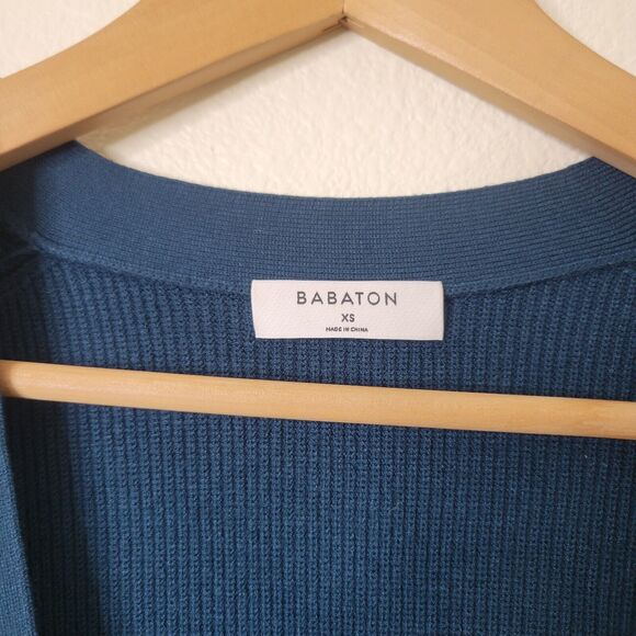 Aritzia Babaton Cardigan Sweater Womens XS Ribbed V-neck Classic buttons - Picture 3 of 12